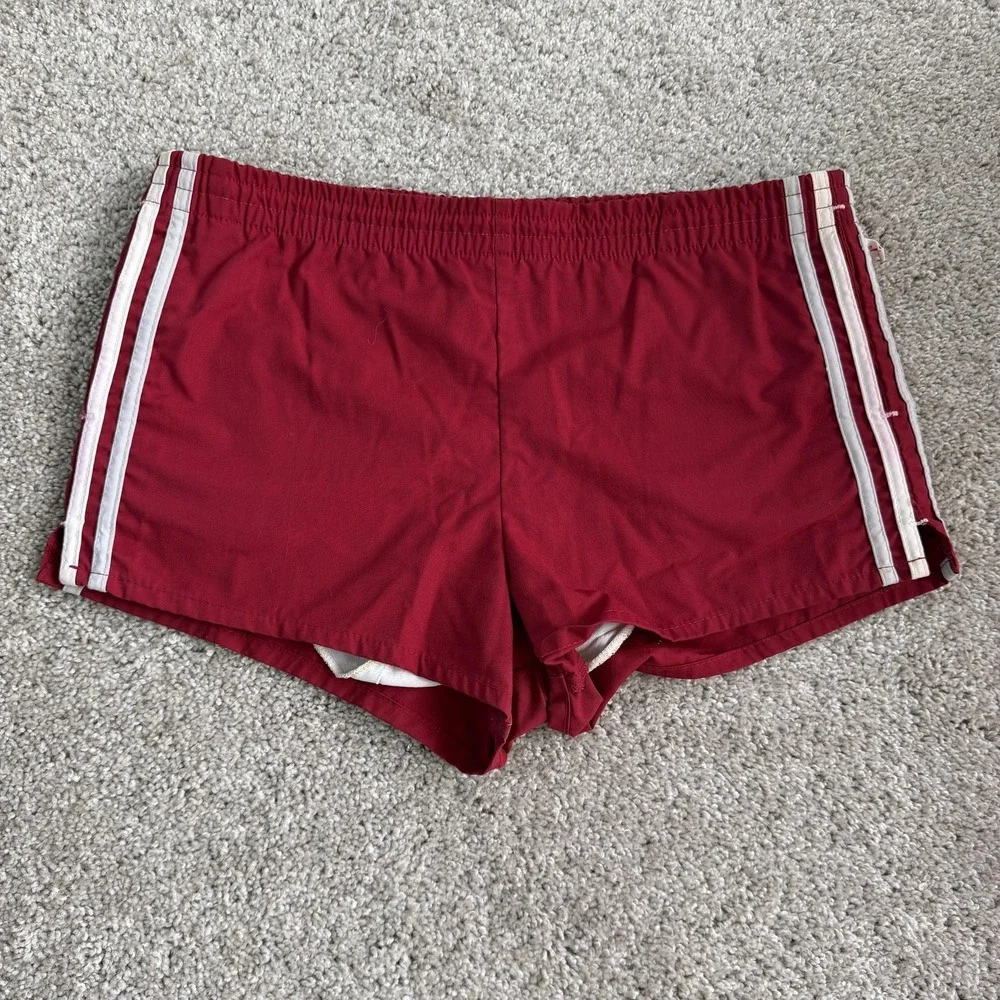 Vintage Jantzen Swim Shorts Mens 34 Red Striped Drawstring Elastic Waist Trunks